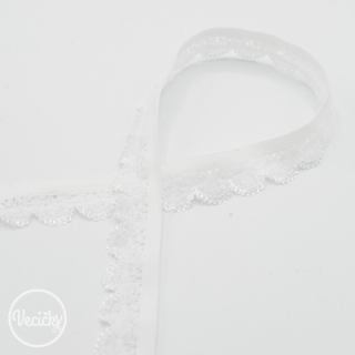 Elastická čipka - 15mm - white