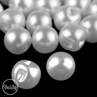 gombičky perla - 10 mm biela perleť