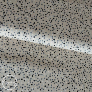 Bavlna - viacfarebné bodky béžové