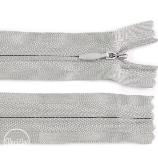 Špirálový zips krytý dĺžka 30 cm autolock - light grey