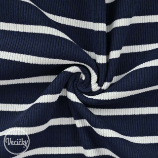 Rebrovaný ÚPLET - stripe big navy