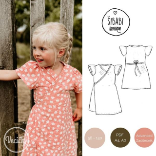 Strih PDF - Strih na zavinovacie detské šaty "Chloe"