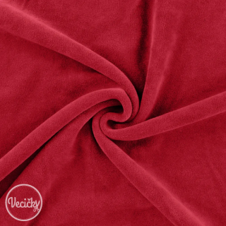 Bavlnený elastický velúr - dark red