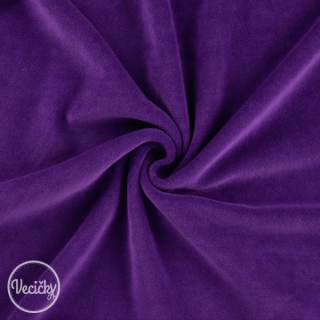 Bavlnený elastický velúr - purple