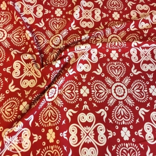 Úplet - red/white floral pattern