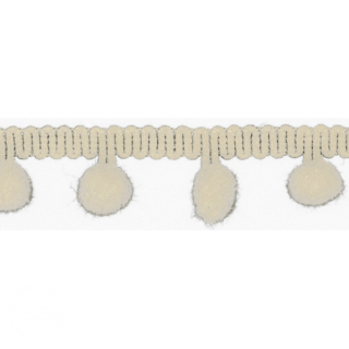 Stuha s bambuľkami 1,5cm - off white